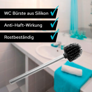 Silikon WC-Bürste schwarz mit Lotuseffekt (10er Set)