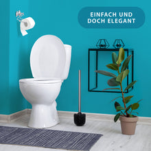 Laden Sie das Bild in den Galerie-Viewer, 2er Set Toilettenbürste schwarz Bürstenkopf mit Edelstahl Griff