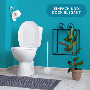 2er Set Toilettenbürste schwarz Bürstenkopf mit Edelstahl Griff